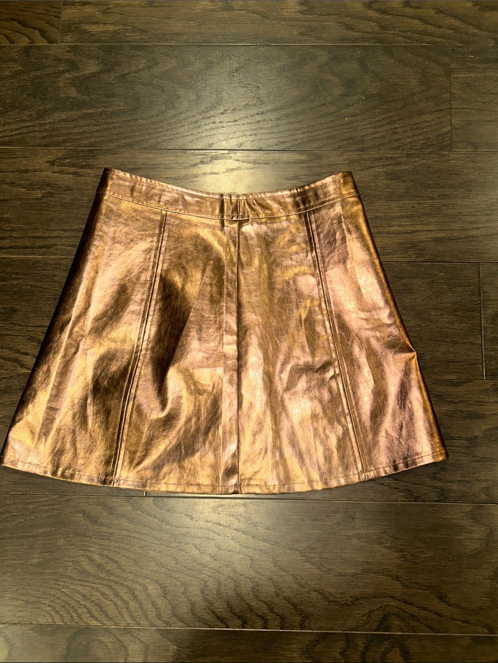 Le Lis Metallic Copper-tone A-Line Skirt